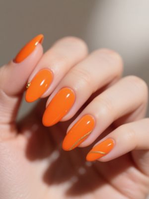 Bright Orange Nails