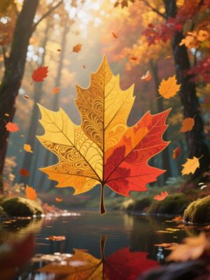 Autumnal Colors with Leaf Design