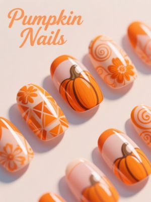 Pumpkin Nails with Orange