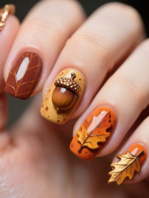 Acorn Fall Nails