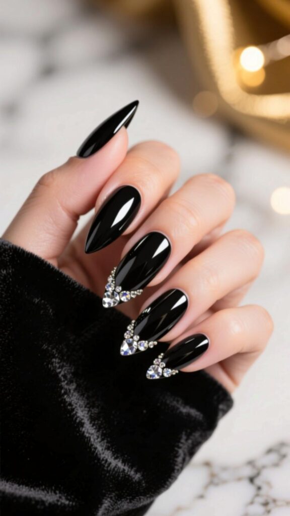 Black Chrome with Crystal Embellishments