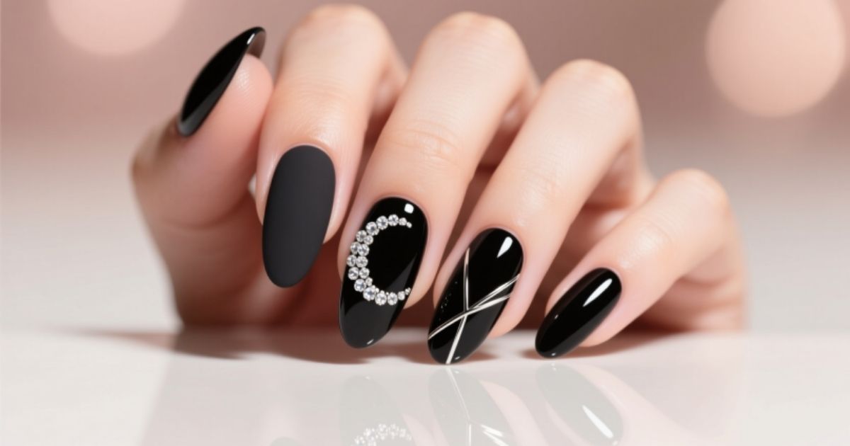 Black Prom Nails