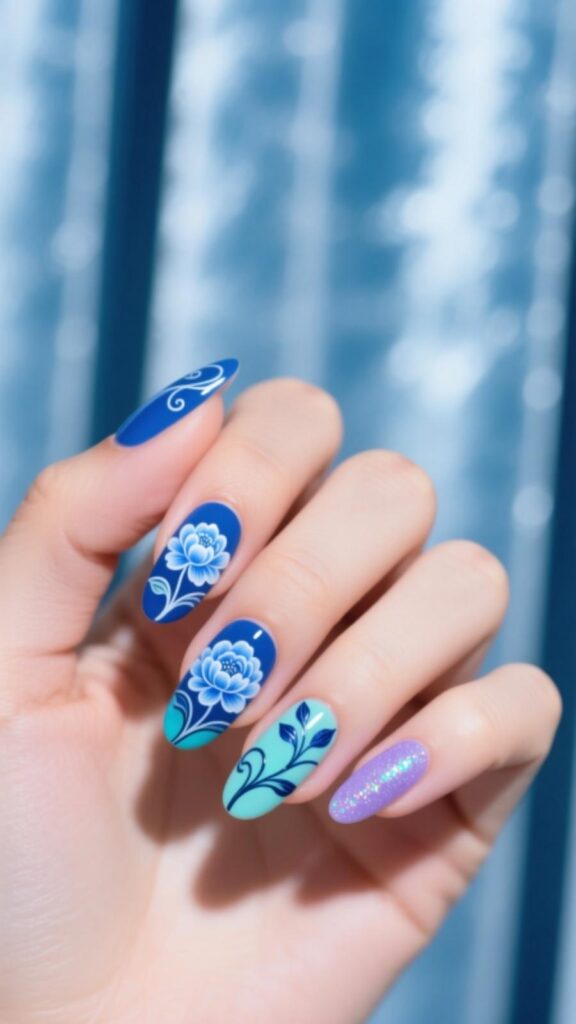 Artistic Blue Florals