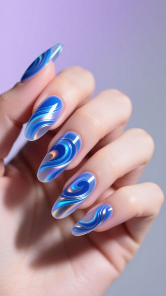 Bold Blue Swirls
