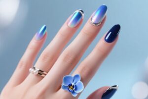 Blue Prom Nails