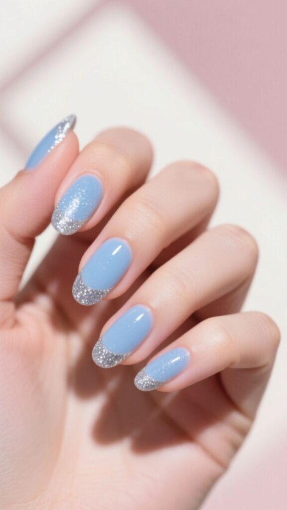 Subtle Glitter French Tips