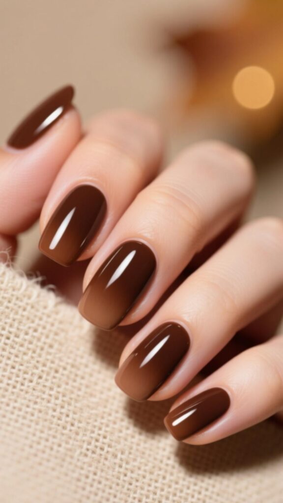 Classic Chocolate Brown Nails