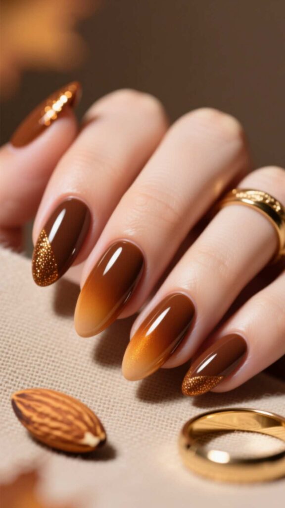 Toffee Almond Nails