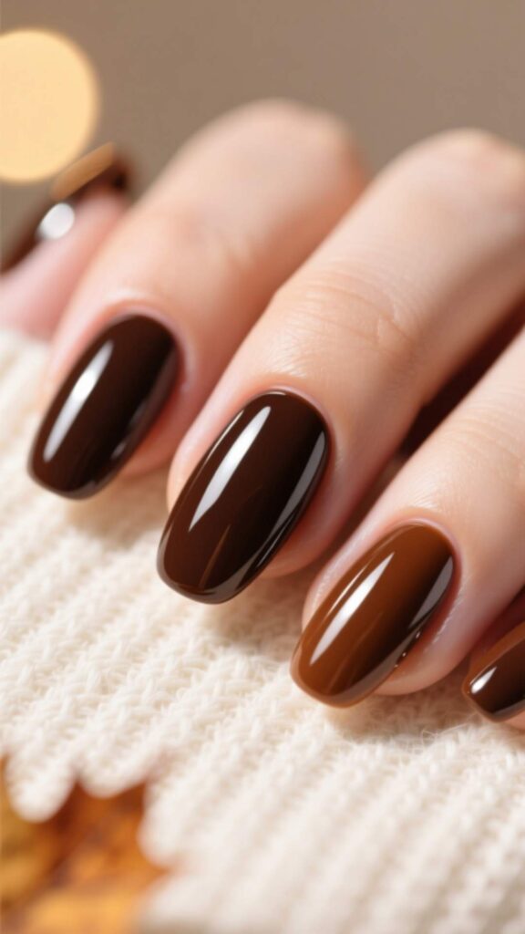 Glossy Espresso Nails