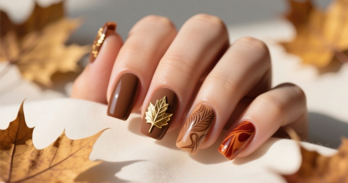 Brown Fall Nails Designs