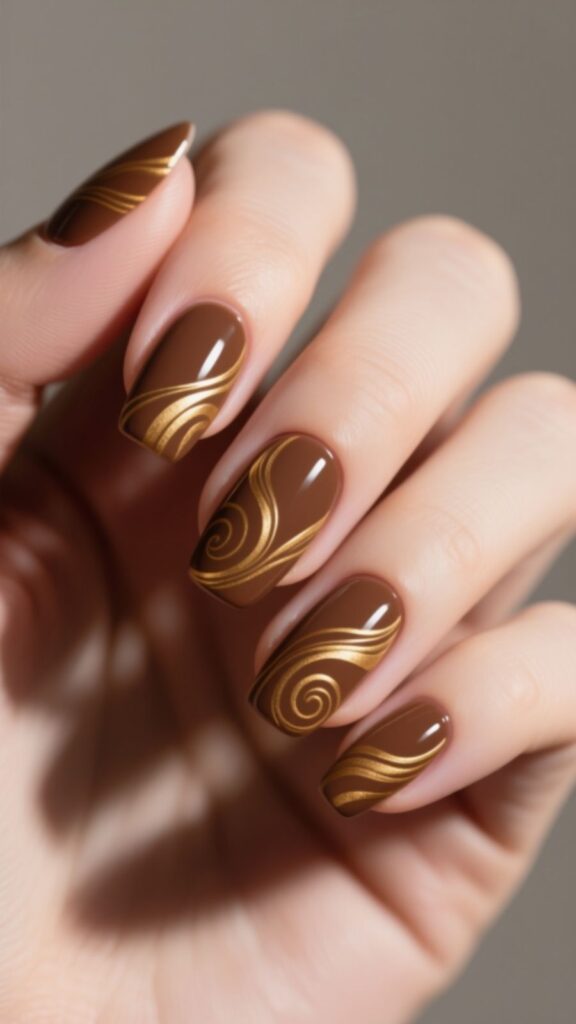 Neutral Golden Swirls