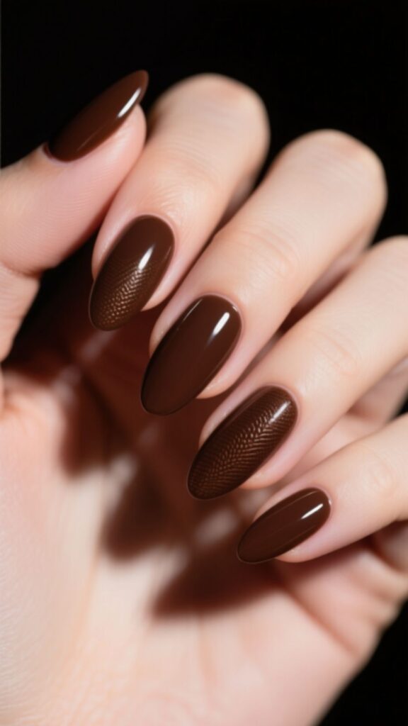 Dark Brown French Tips