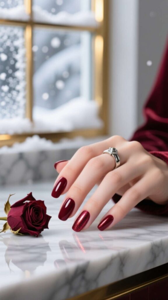 Winter Burgundy Glam