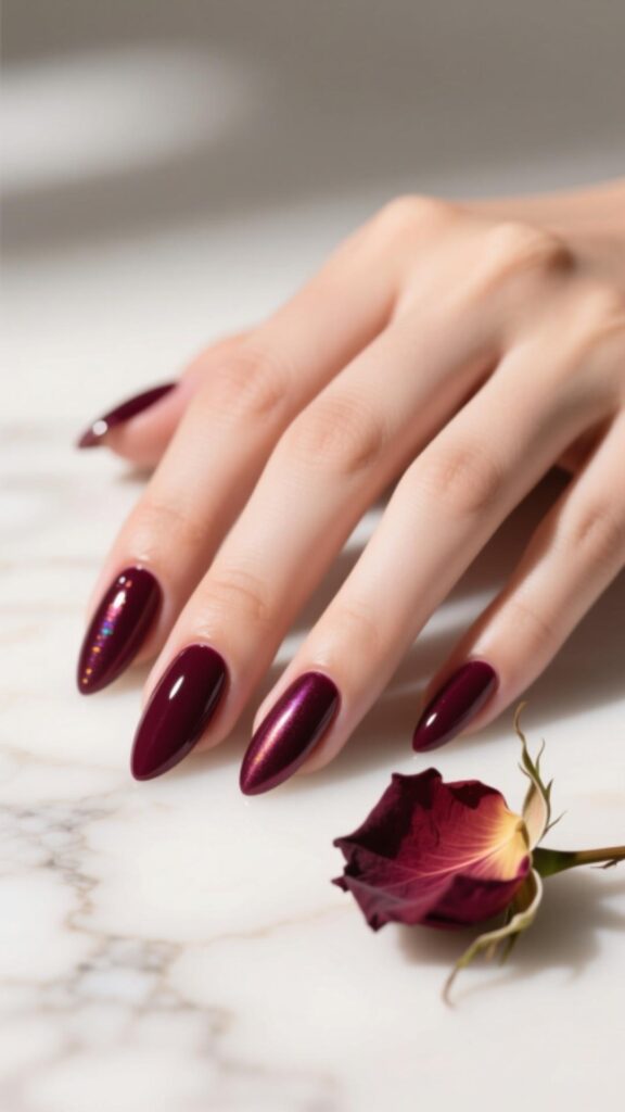 Plum Burgundy Nails