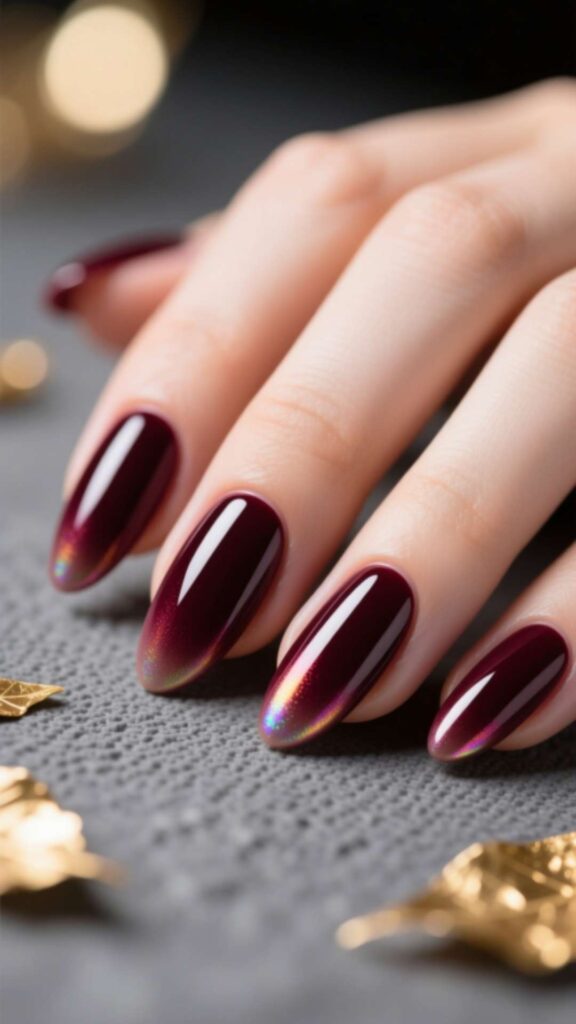 Dark Burgundy Nails