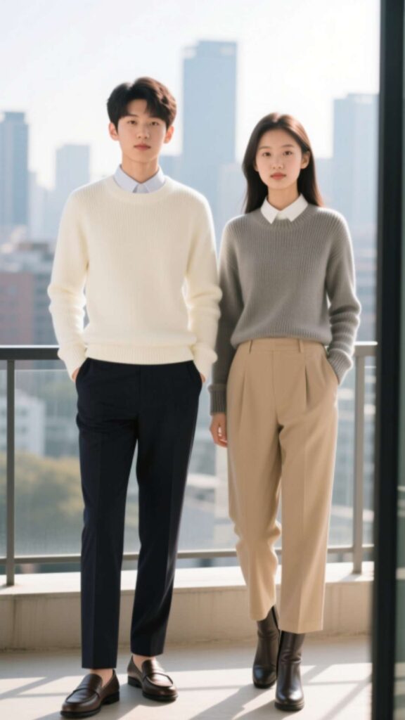 Layered Shirt under Sweater