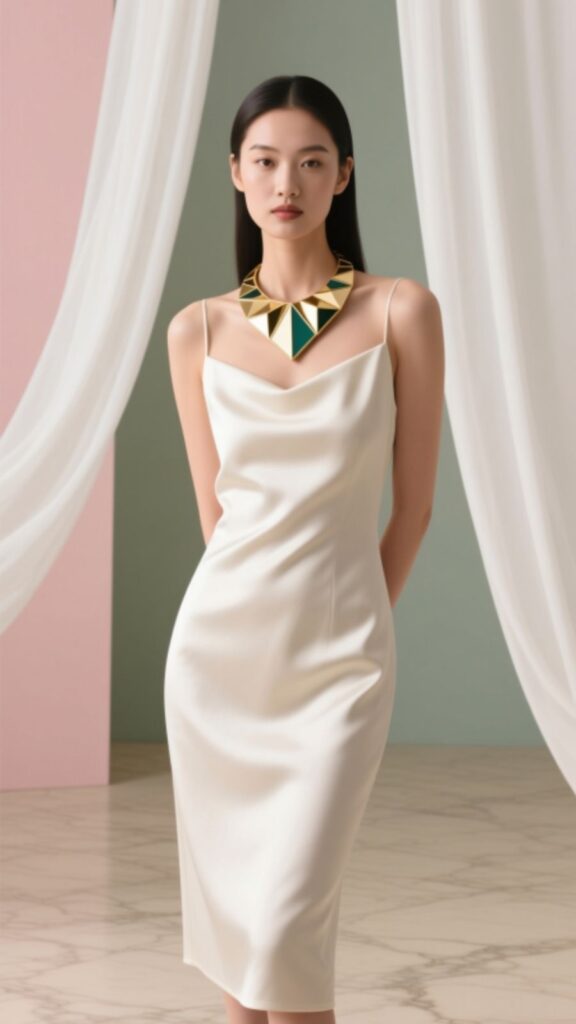 Sheath Dress with Statement Necklace