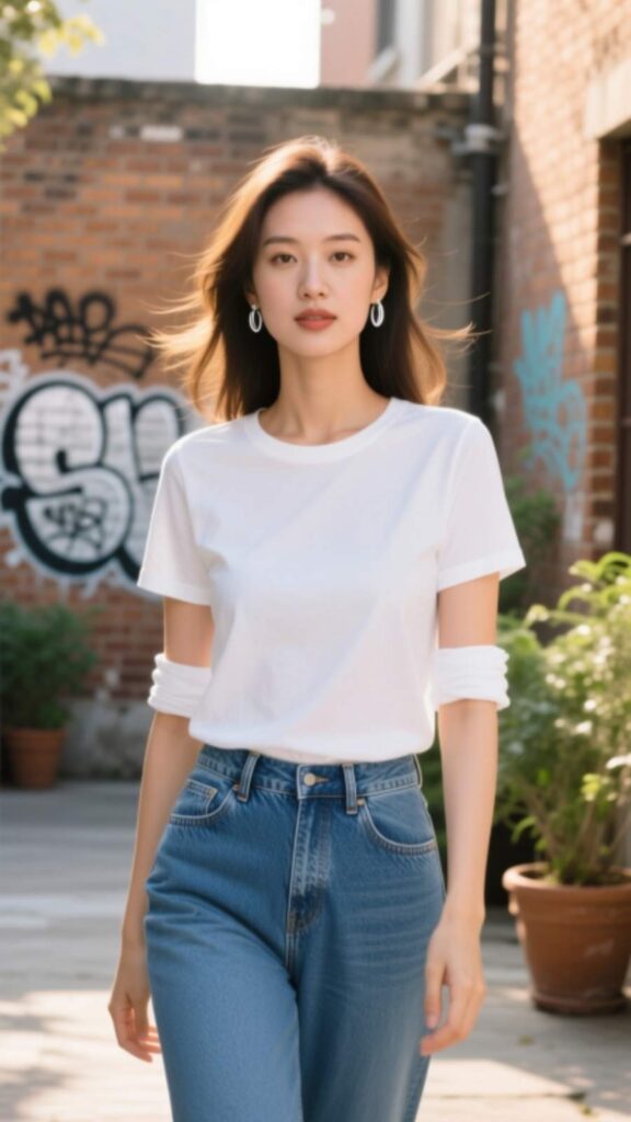 Classic Jeans and White T-Shirt