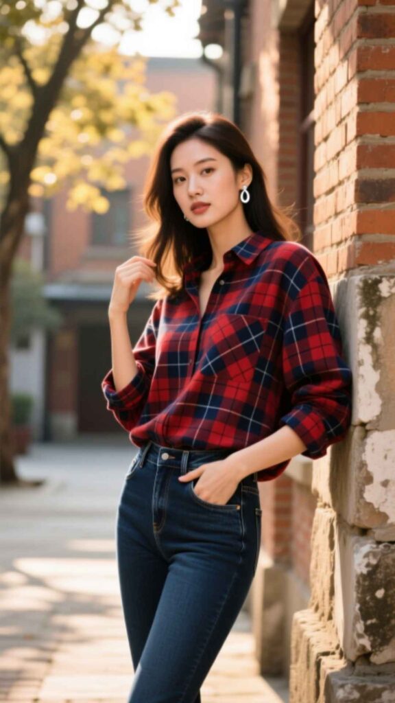 Flannel Shirt with Skinny Jeans