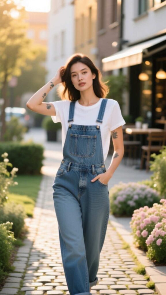 Casual Overalls with T-Shirt