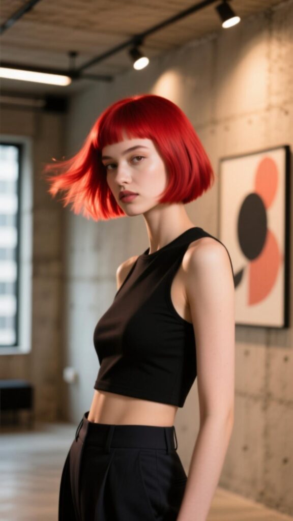 Bold Red Pixie Vibes