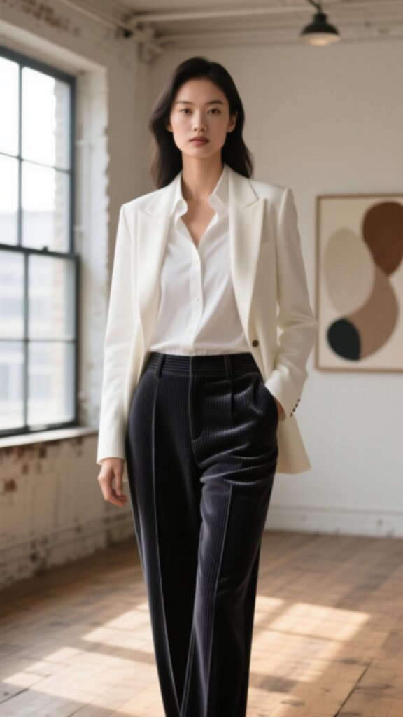 White Button-Up and Blazer
