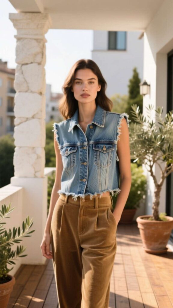 Denim Sleeveless Vest