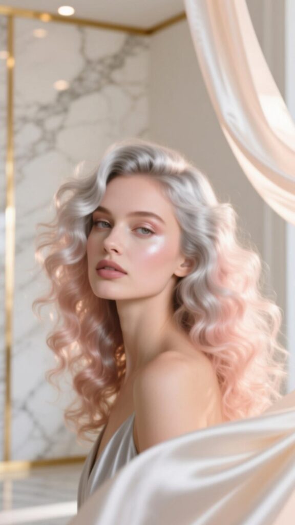 Silver Peach Elegance