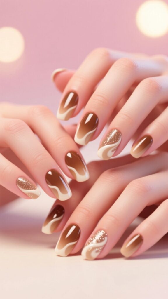 Chocolate Milk Nails