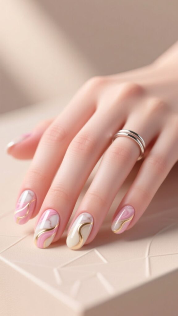 Soft Marble Nails