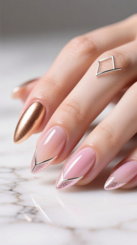 Elegant Ombre Almond Nails