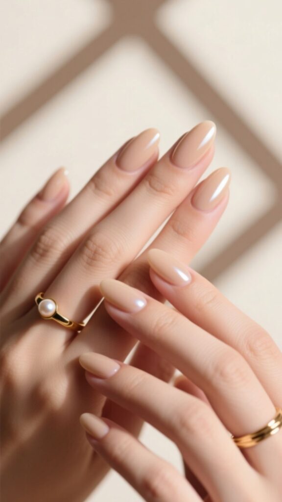 Classic Nude Almond Nails