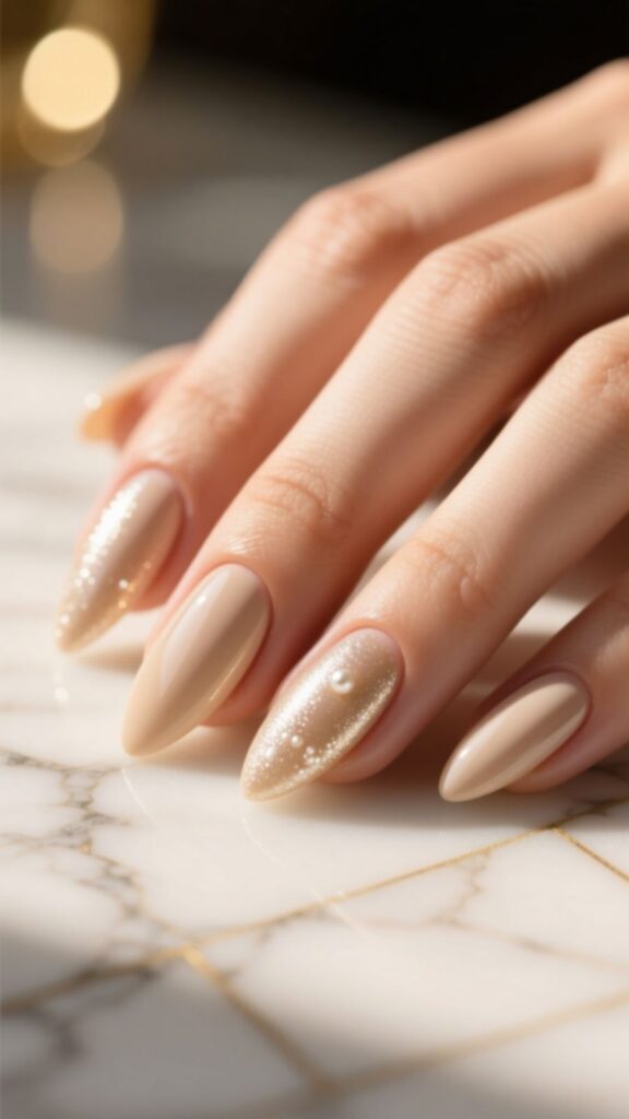 Matte Almond Nails