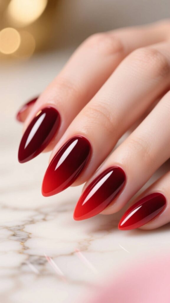 Red Almond Nails