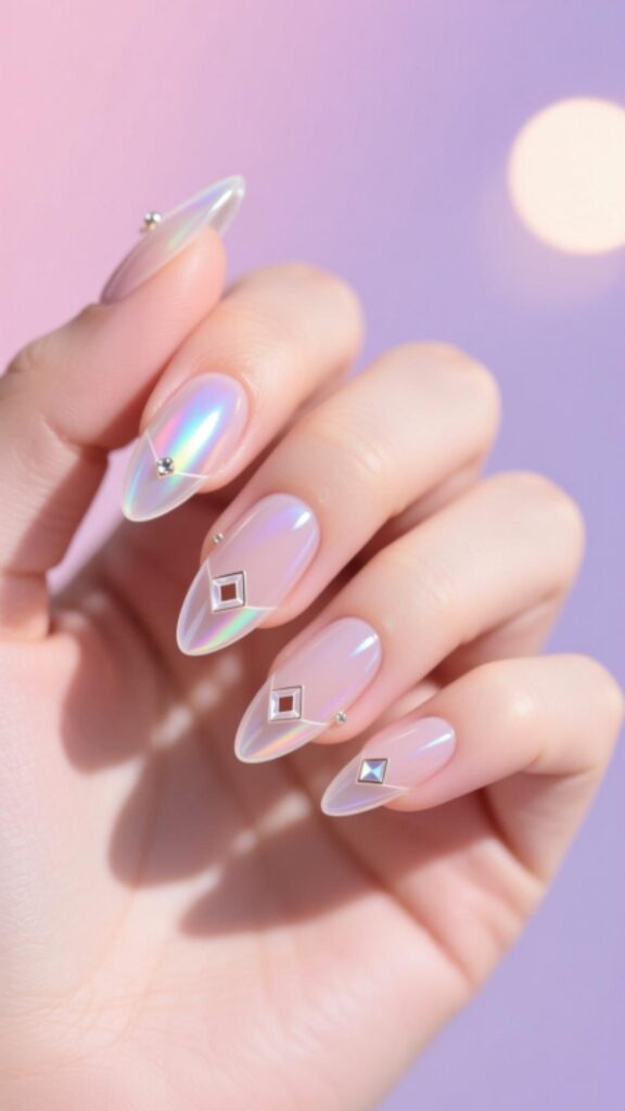  Transparent Almond Nails