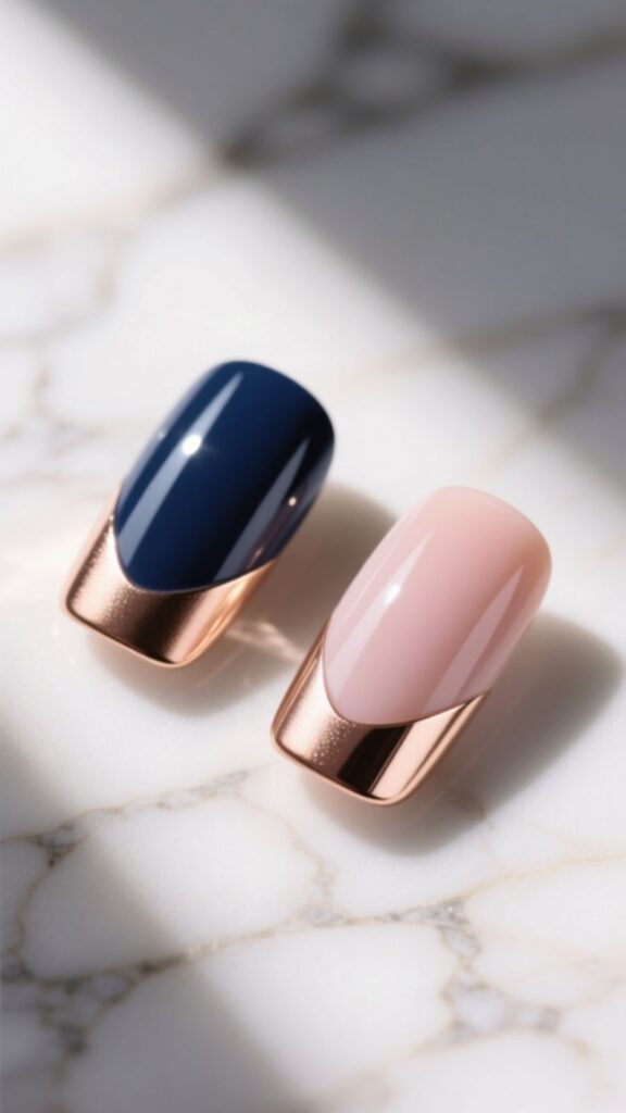 Negative Space Square Round Nails
