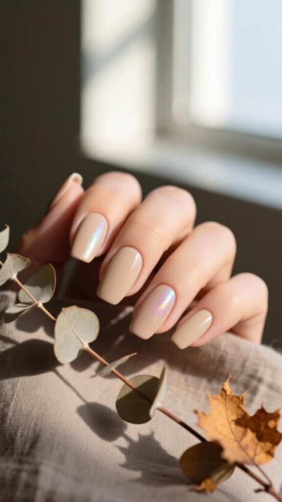 Neutral Beige Nails