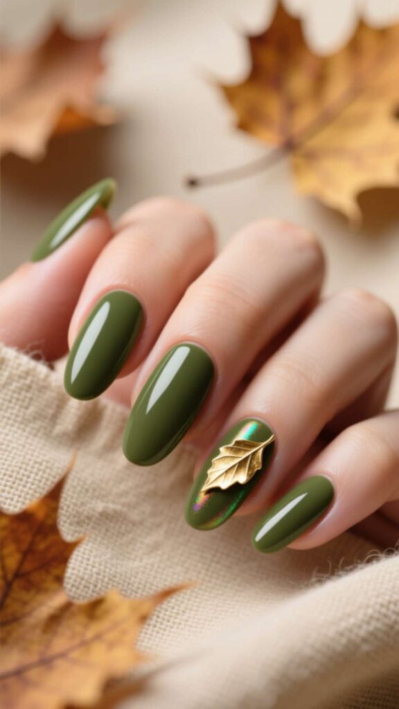 Olive Green Nails