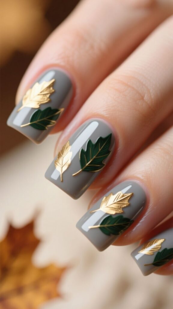 Smoky Grey with Leaf Art