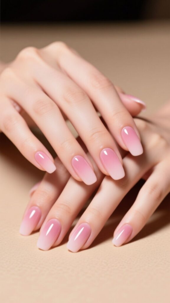 Ombre Pink French Nails