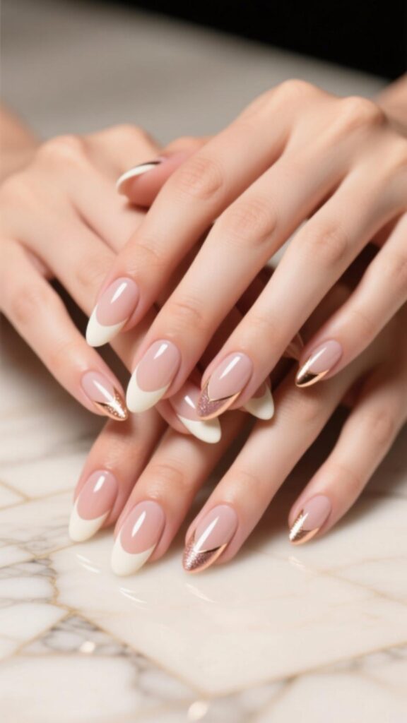 Almond French Nails Design