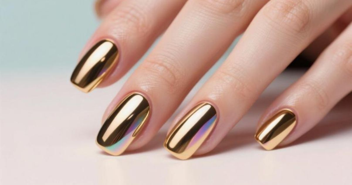 Gold Chrome Nails