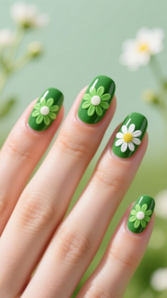 Bold Green Daisies