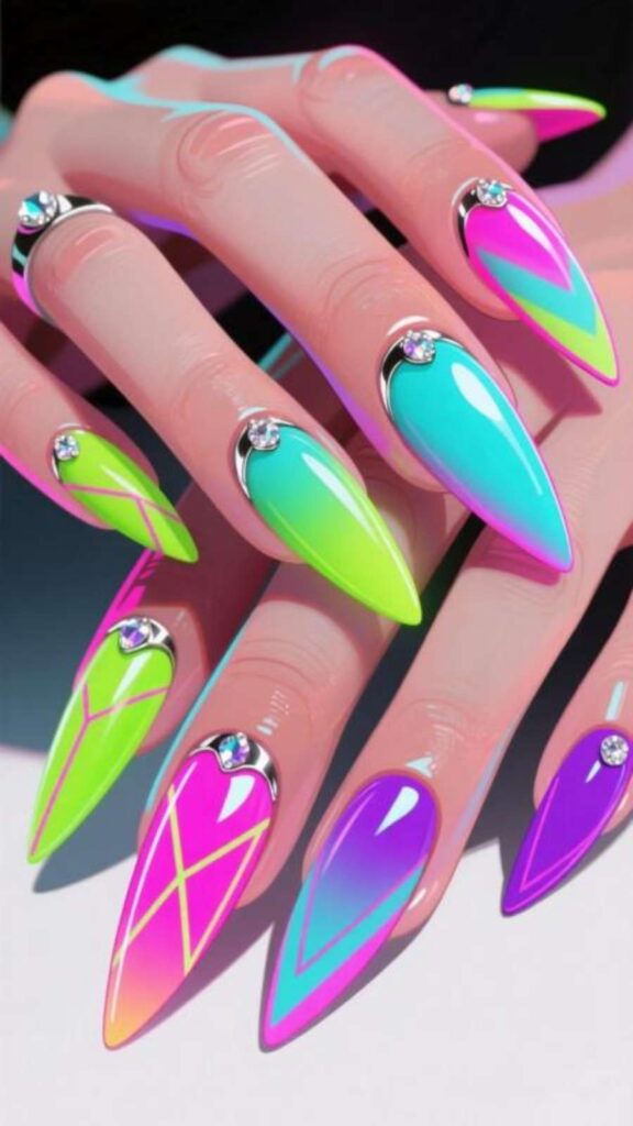 Neon Pop Nails