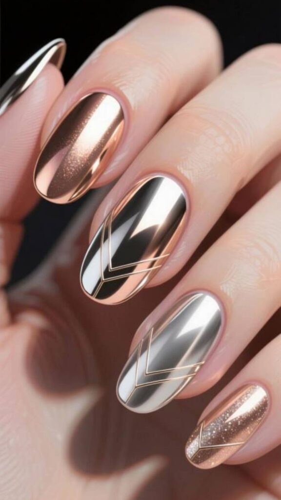 Metallic Shine Nails