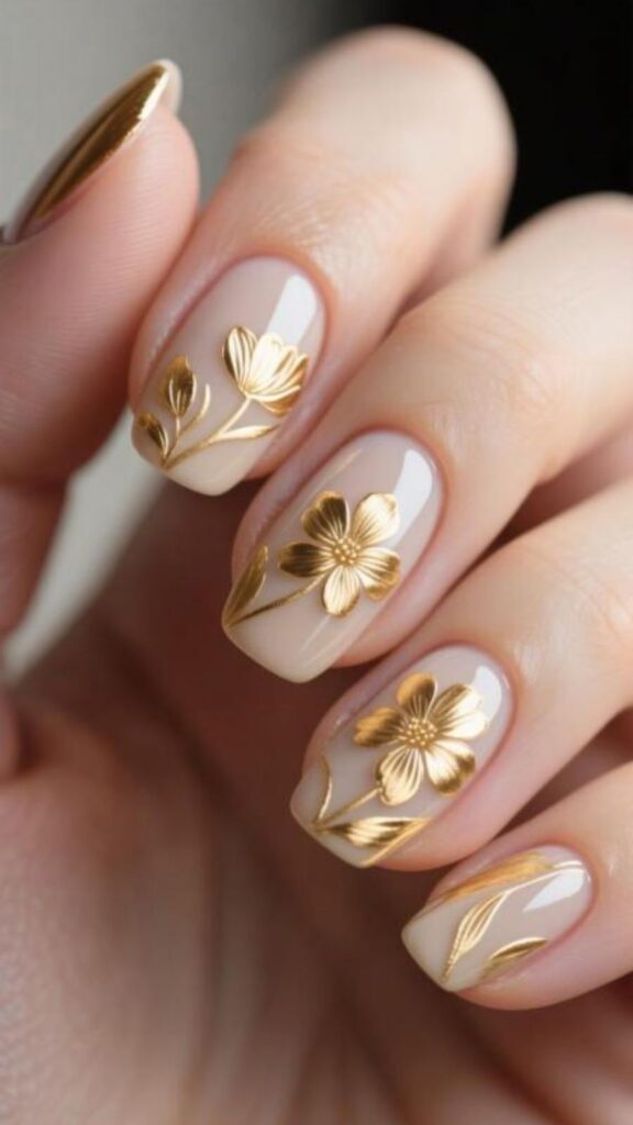 Delicate Gold Florals