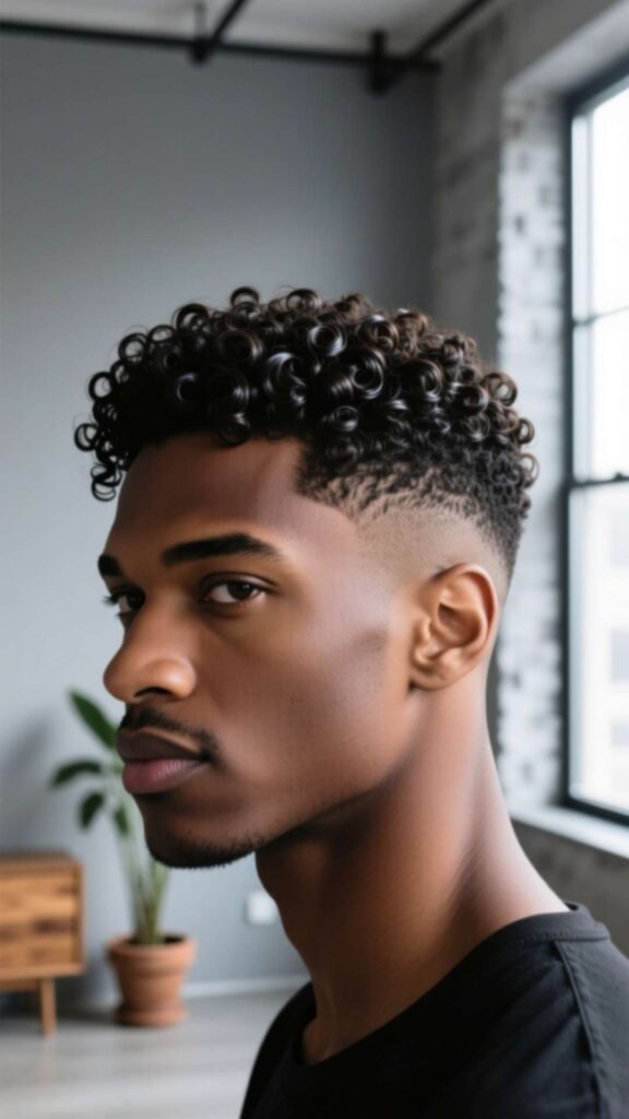  Curly Low Fade