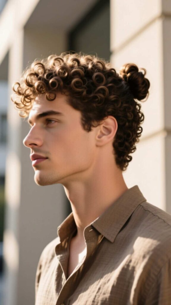 Curly Man Bun