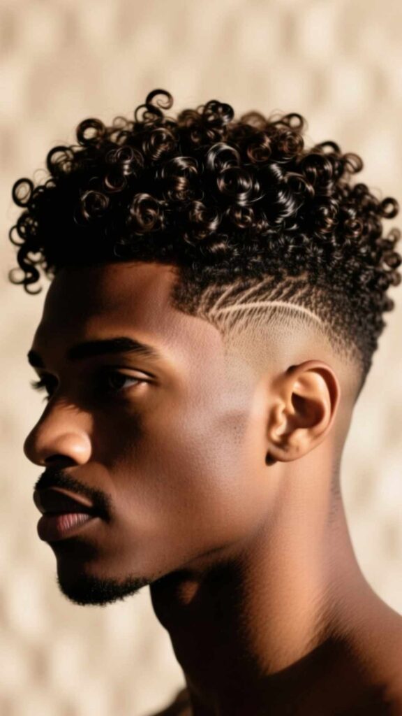 Curly High Top Fade