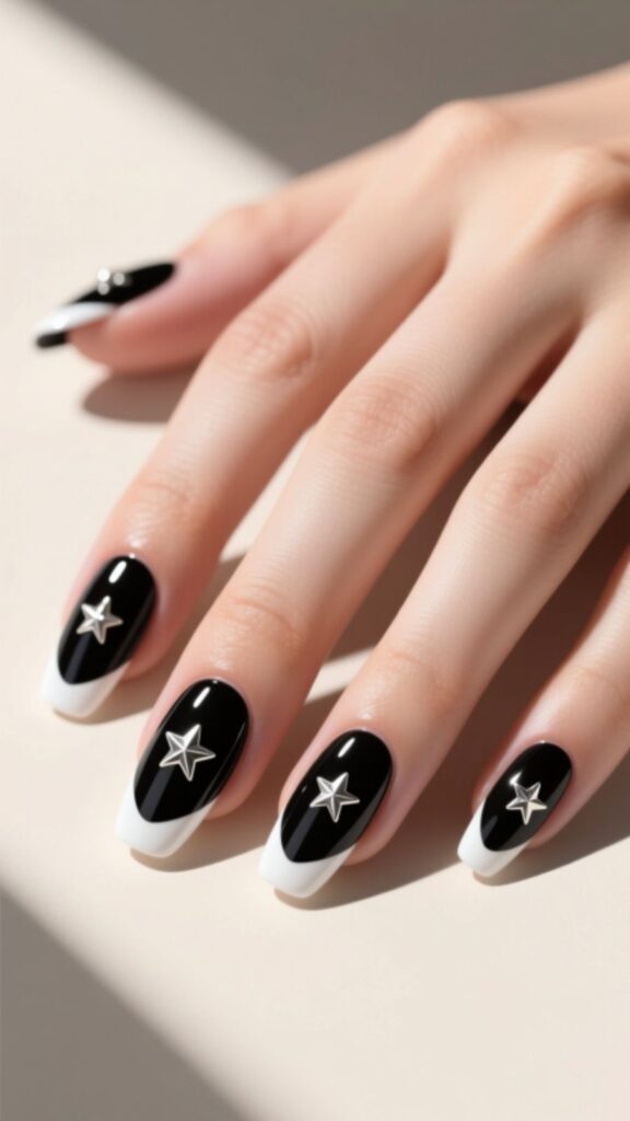 Black French With Star Accents